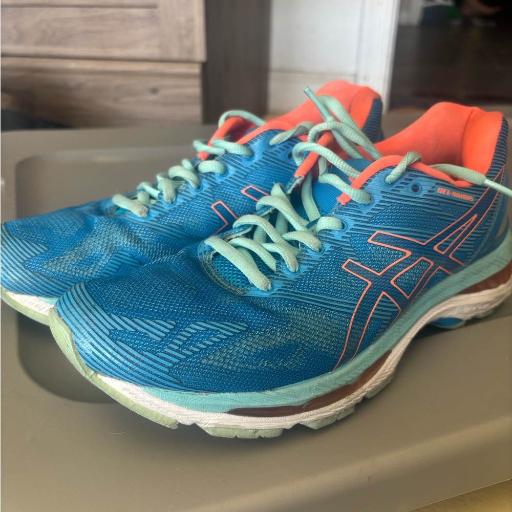 ASICS Blue and Orange Running Shoes